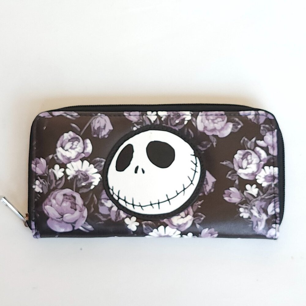 Nightmare Before Christmas Jack Skellington floral print zip-around wallet